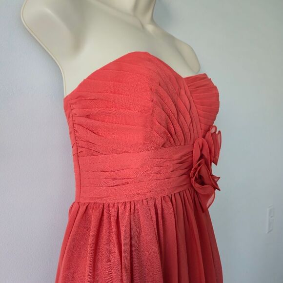 Bari Jay Strapless Coctail Maxi Dress Coral - Picture 6 of 8